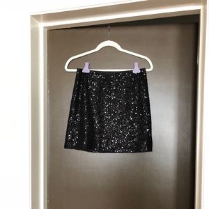 J Crew Black Sequin Mini Skirt - Size 0